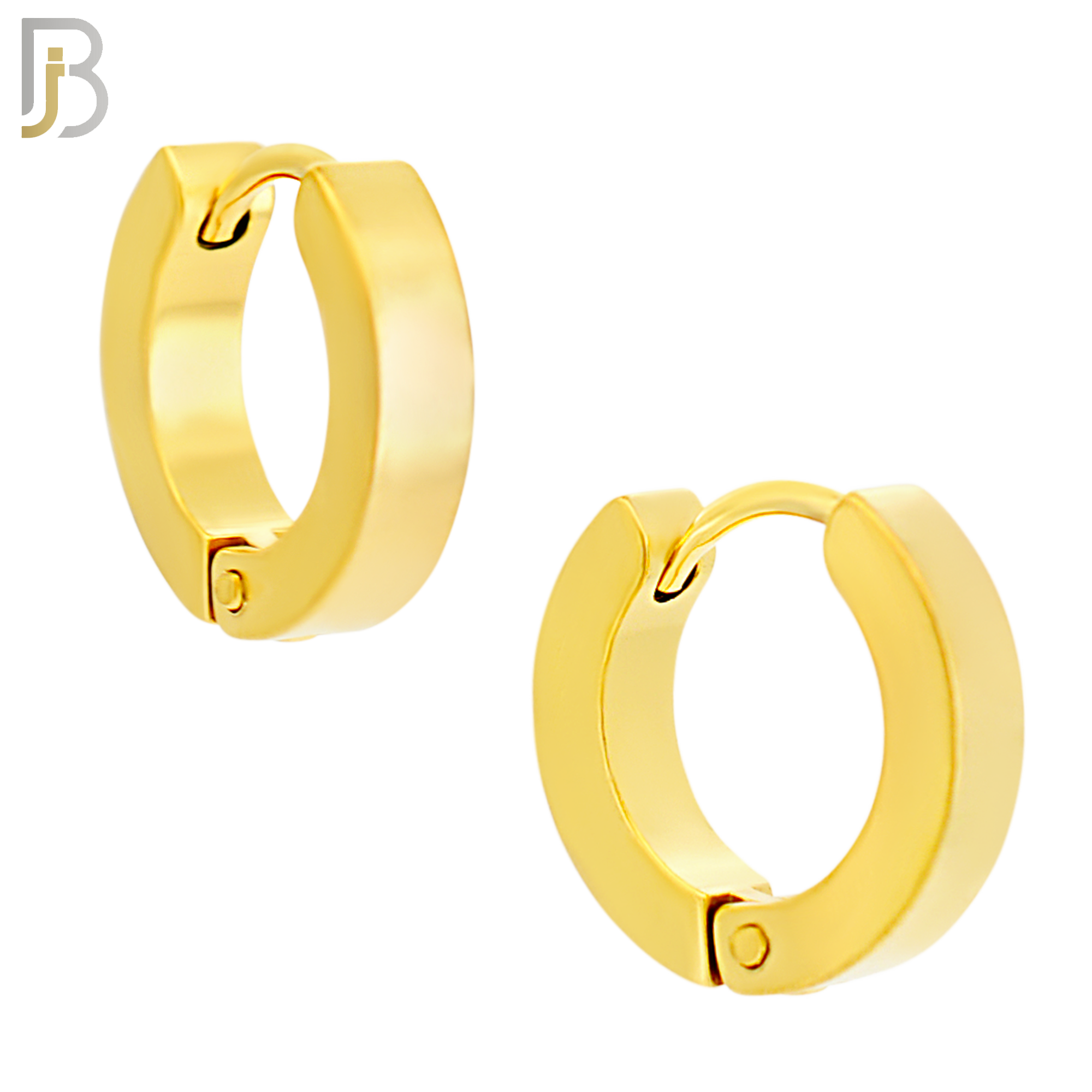 ES85G - 316L Stainless Steel Gold Plated Plain Design Huggies Clip On image 3