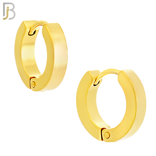 ES85G - 316L Stainless Steel Gold Plated Plain Design Huggies Clip On image 3