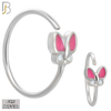925-PK-CT133M2-96 - 925 Silver Hoops Heart & Butterfly Enamel - Pack of 96 pcs image 5