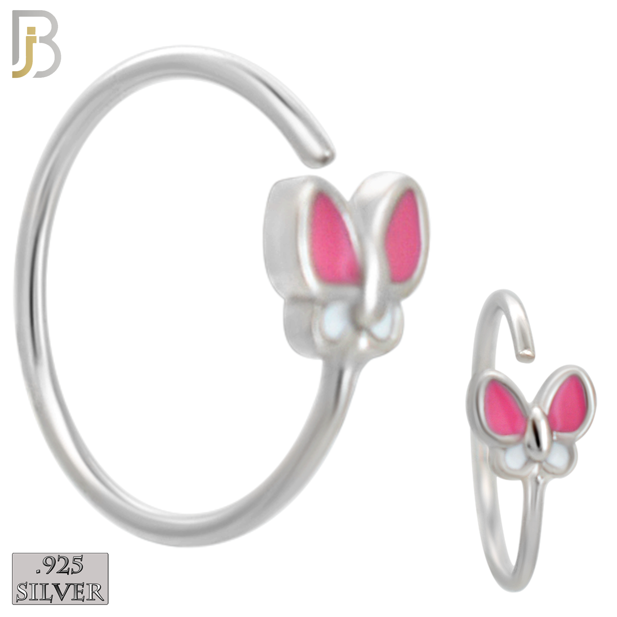 925-PK-CT133M2-96 - 925 Silver Hoops Heart & Butterfly Enamel - Pack of 96 pcs image 5