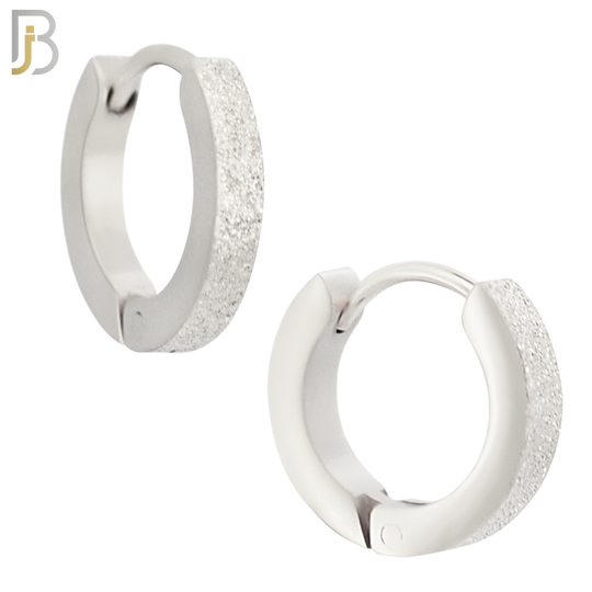 ES86S - 316L Stainless Steel Sandpaper Design Huggies Clip On image 1