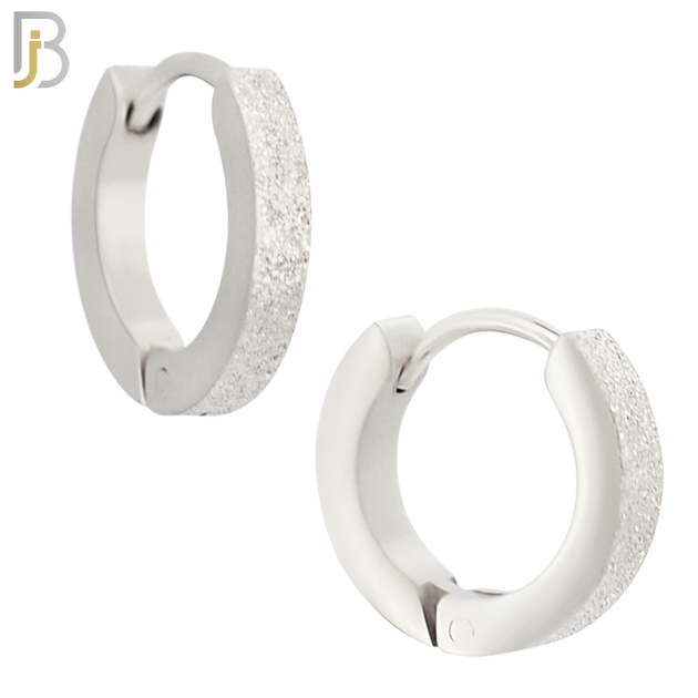 ES86S - 316L Stainless Steel Sandpaper Design Huggies Clip On image 1