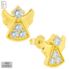 925-ES233 – .925 Sterling Silver Angel Design Earring Stud with Zircon image 2