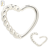 CT108 - 316 Surgical Steel Twisted Rope Hollow Heart Twist to Open Nose Hoop (Pack of 6) image 1