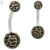 NB19 - 316L Surgical Steel Screw Coated Multi Gem Ball Banana Belly Ring  (PACK OF 6) image 5