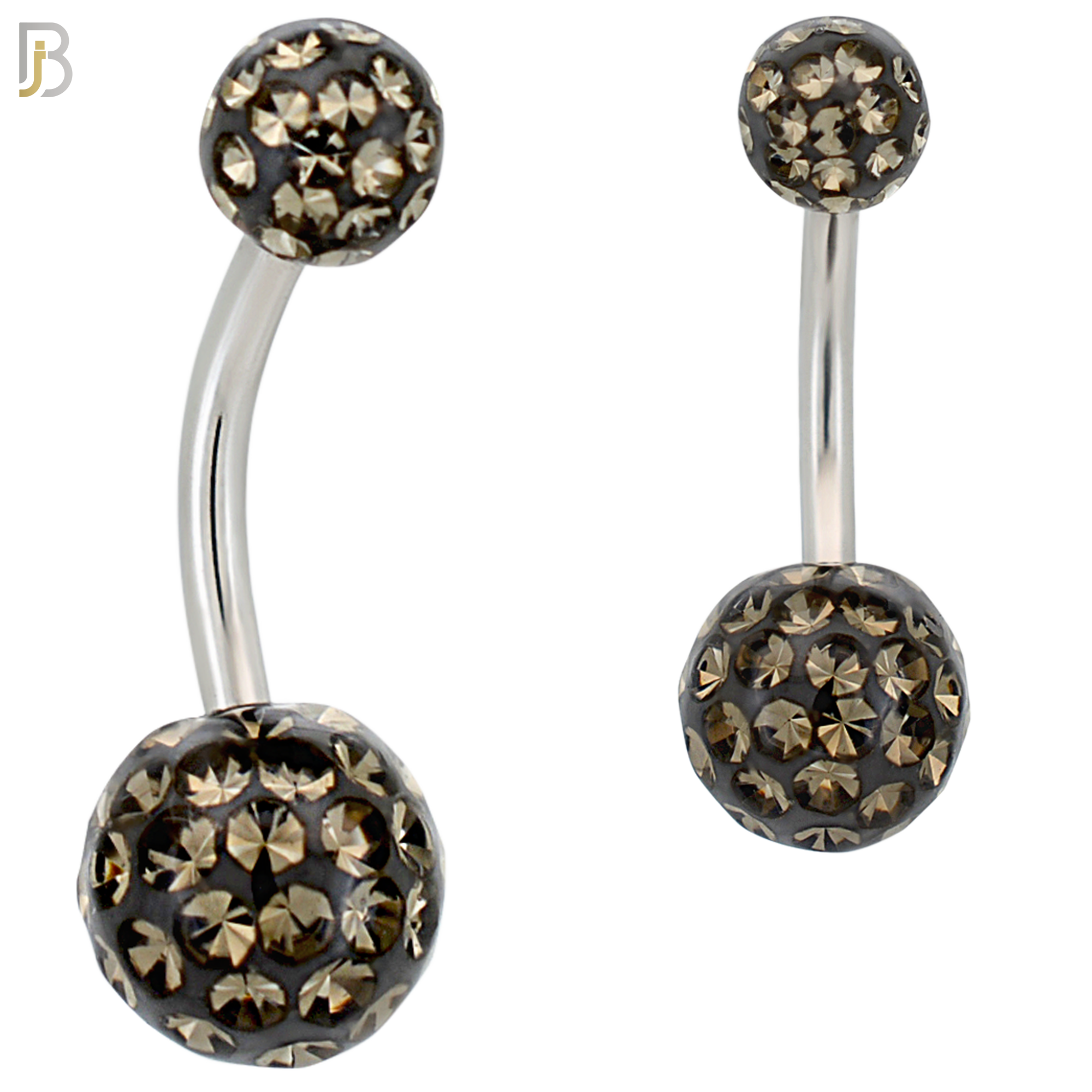 NB19 - 316L Surgical Steel Screw Coated Multi Gem Ball Banana Belly Ring  (PACK OF 6) image 5