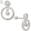 TB35 - 316L Stainless Steel and Brass Dangling Round Zircon in Hollow Ring Design Tragus Barbell Cartilage Piercing Screw Ball (PACK OF 6) image 1