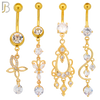 PK-N003 - 316L Surgical Steel Different Designs Dangle Belly Rings - Pack of 16 image 2