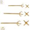 14-NR02Y-20 - 20g Thickness 14k Solid Yellow Gold Prong Setting  Nose Stud Bend-it Yourself, Nose Straight Mounting Only image 0