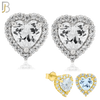 925-ES75 - .925 Sterling Silver Heart Design with Multi Zircon Earring Stud image 0
