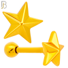 TB54 - 316L Stainless Steel Plain Nautical Star Tragus Barbell Cartilage Piercing Screw Ball Externally Threaded (PACK OF 6) image 2