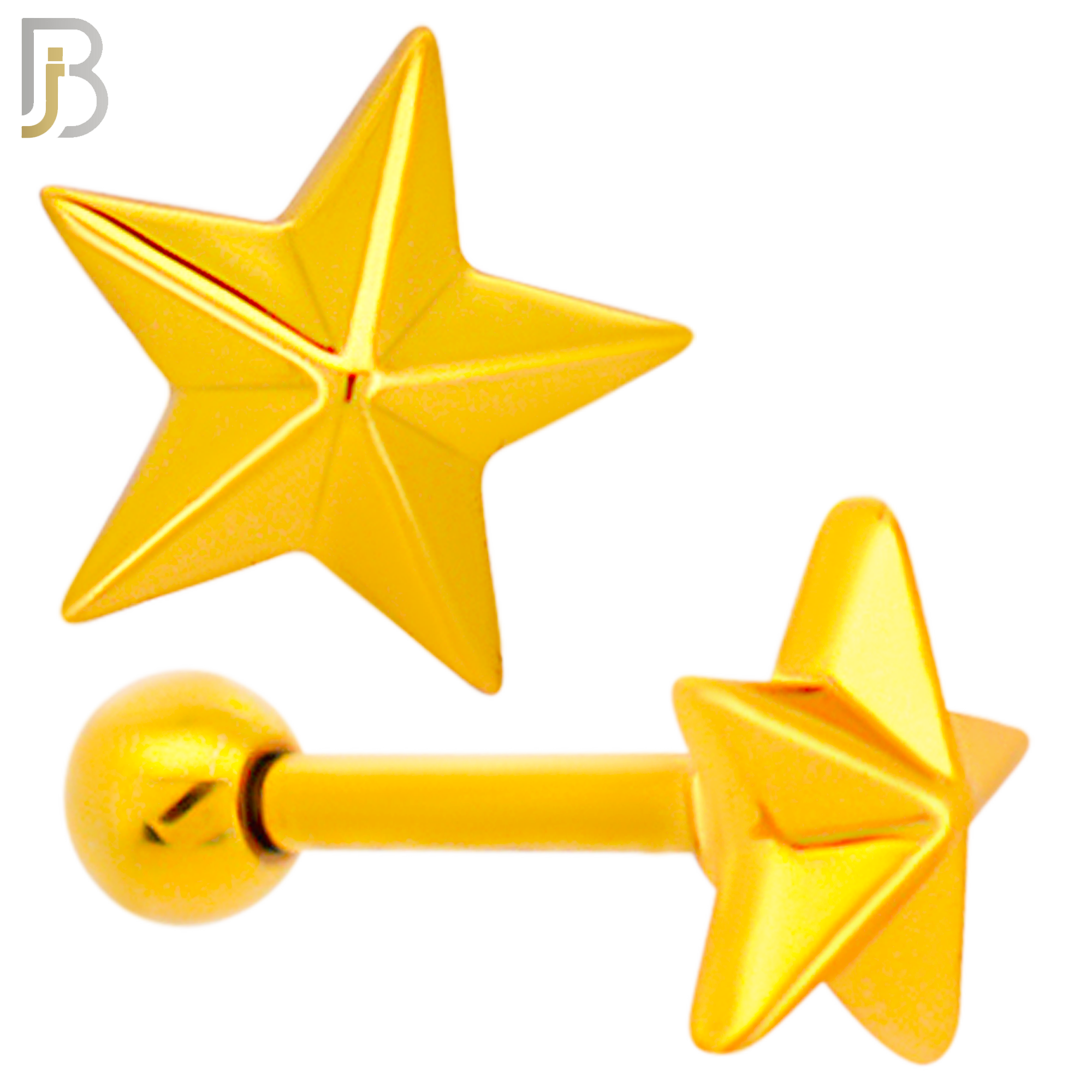 TB54 - 316L Stainless Steel Plain Nautical Star Tragus Barbell Cartilage Piercing Screw Ball Externally Threaded (PACK OF 6) image 2