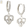 ES497 - 316L Stainless Steel Dangling Virgin Mary Heart Huggies Earrings image 1
