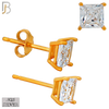 925-ES72-RC - .925 Sterling Silver Rose Gold Plated Earring Stud Casting Square Princess Cut Prong Setting Clear Zircon image 4