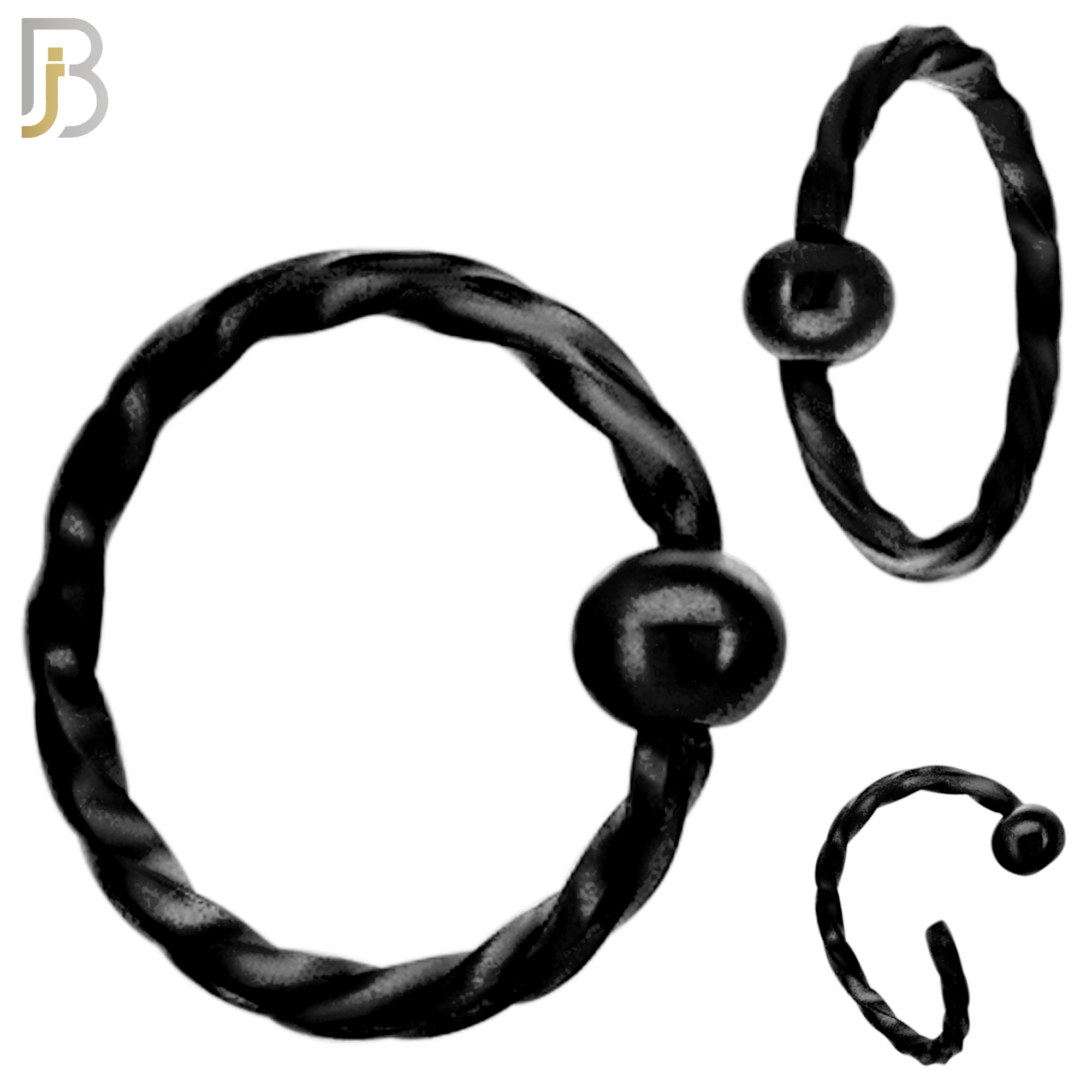 PK-CT11 - 316L Surgical Steel Twisted Hoops Seamless Pack of 30 and Fixed Beads 2mm Pack of 30 image 3