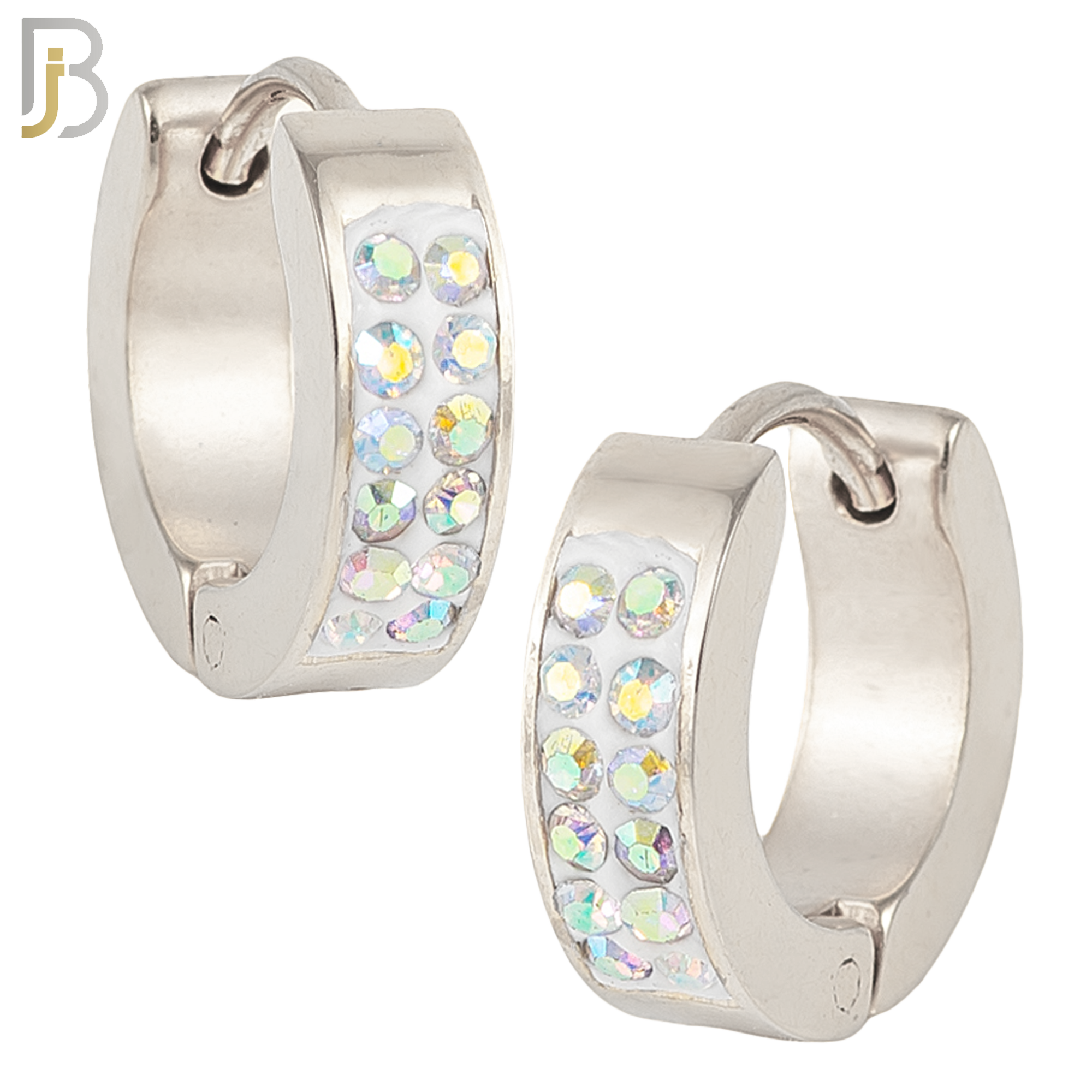 ES03 - 316L Stainless Steel Multi Zircon 4mm Front Thickness Huggies image 1