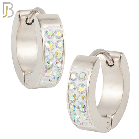 ES03 - 316L Stainless Steel Multi Zircon 4mm Front Thickness Huggies image 1