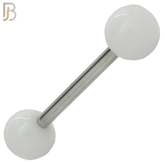 BB03S - 316L Surgical Steel Screw Barbell with Solid Acrylic Ball Screw External Threaded (PACK OF 6) image 5