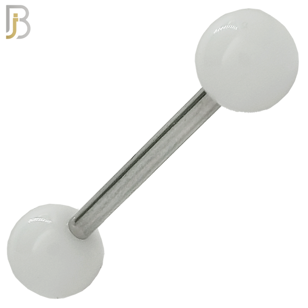 BB03S - 316L Surgical Steel Screw Barbell with Solid Acrylic Ball Screw External Threaded (PACK OF 6) image 5