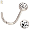 NR36CS - 316L Surgical Steel Nose Screw Bezel Setting Round Clear Zircon (PACK OF 6) image 5