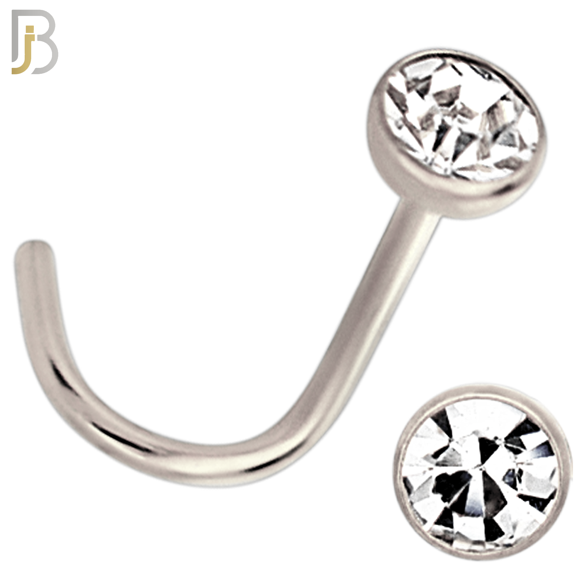 NR36CS - 316L Surgical Steel Nose Screw Bezel Setting Round Clear Zircon (PACK OF 6) image 5