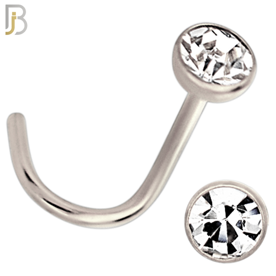 NR36CS - 316L Surgical Steel Nose Screw Bezel Setting Round Clear Zircon (PACK OF 6) image 5