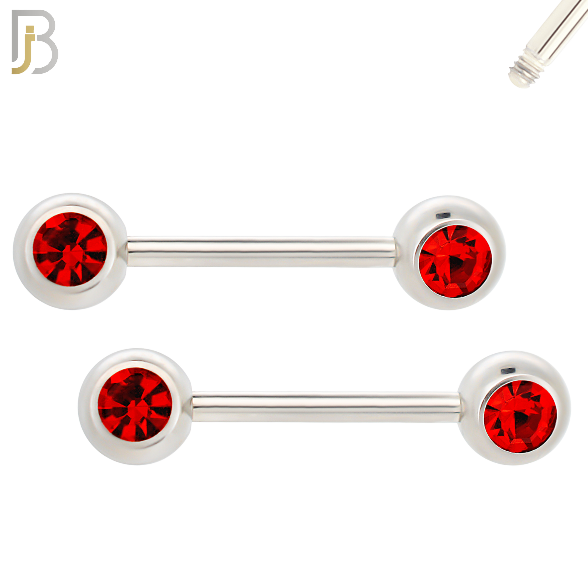 NP01-6 - 316L Surgical Steel Screw 6mm Plain Ball with Bezel Zircon Nipple Ring Piercing image 3