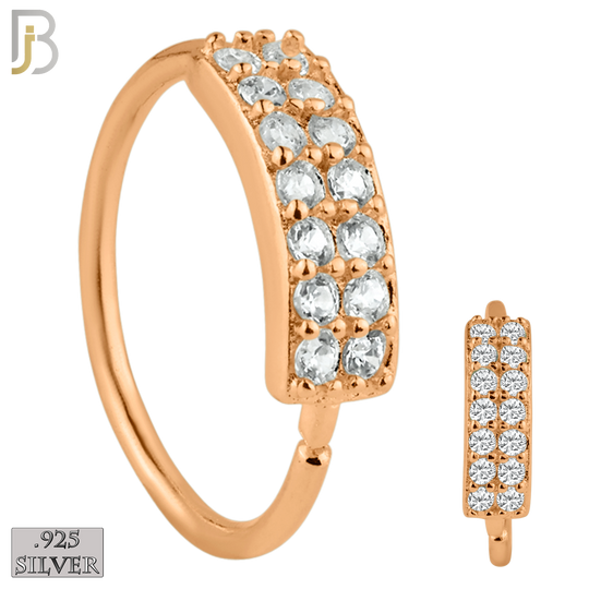 925-CT24 - 925 Sterling Silver 22g Thickness Double Layer CZ Prong Set Hoops Piercing (PACK OF 6) image 8