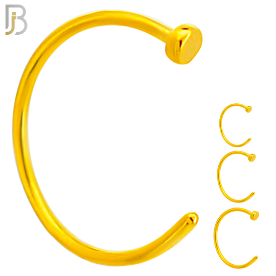 CT09G - 20g Thickness Gold Plated 316L Surgical Steel Hoops Piercing Half Moon Design (PACK OF 6) image 0
