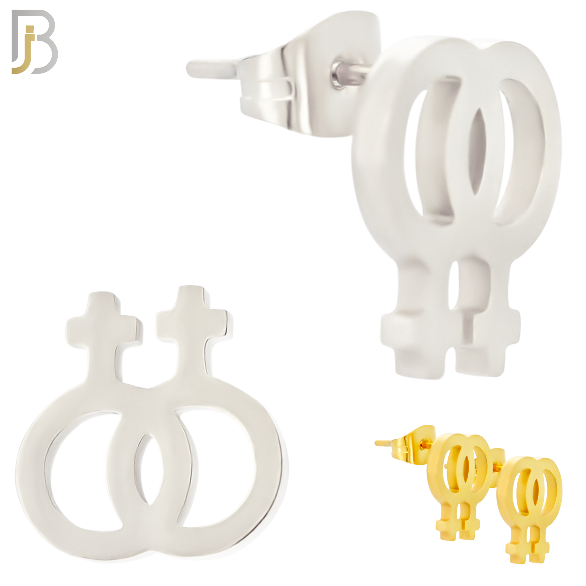 ES10 - 316L Stainless Steel LGBT Lesbian Symbol Gender Design Earring Stud image 0