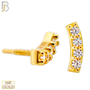 14-LB118 - 14k Yellow Gold Curved Bar with Cubic Zirconia Labret image 1