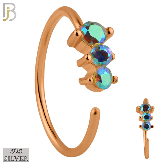 925-CT05 - 925 Sterling Silver 22g Thickness 3 Prong CZ Hoops Piercing (PACK OF 6) image 9