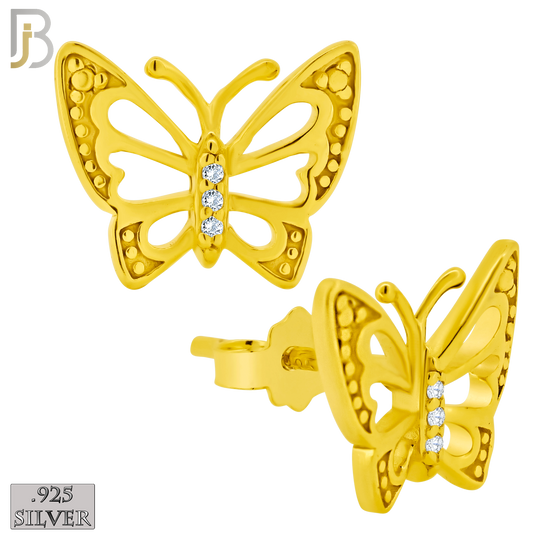 925-ES377 - .925 Sterling Silver Butterfly Stud Earrings image 2