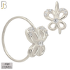925-CT100 -  925 Sterling Silver Butterfly Hoops with Cubic Zirconia (Pack of 6) image 1