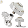 G23-DM03SC - G23 Titanium 14g Anchor with Surgical Steel Clear CZ in Bezel Setting Dermal Top (PACK OF 6) image 6