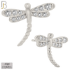 925-ES360 - .925 Sterling Silver Dragon Fly with CZ Stud Earrings image 1