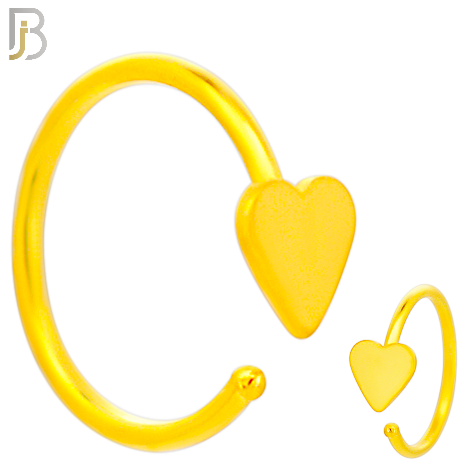 CT23 - 316L Surgical Steel 20g Thickness Plain Solid Heart Hoop (PACK OF 6) image 2