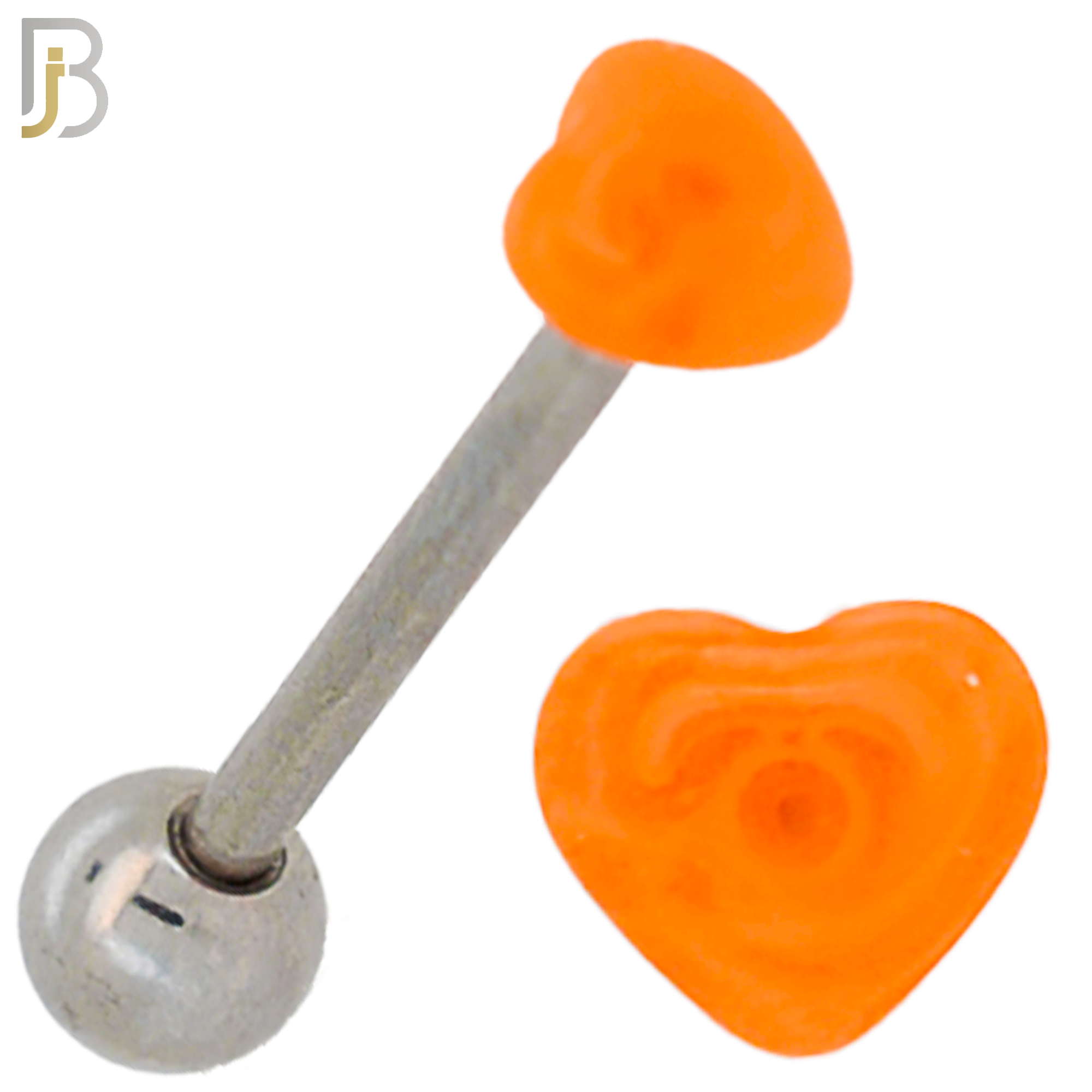 PK-BB49 - 316L Surgical Steel Barbell with Acrylic Marble Heart Screw External Threaded Pack of 120 image 4