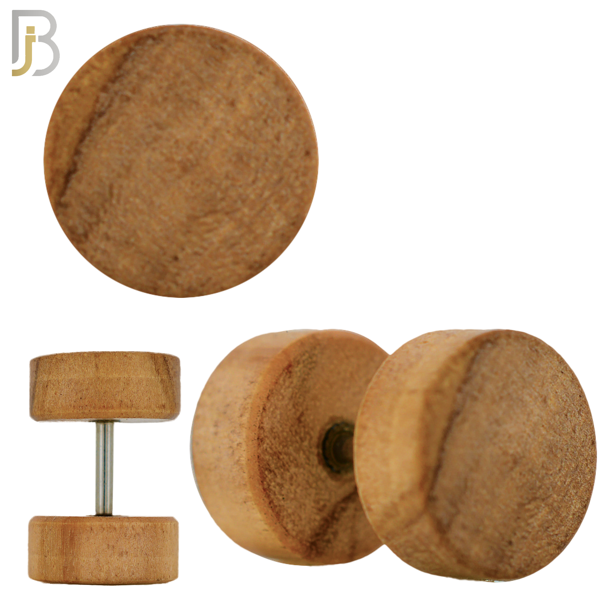 FP29-LB - Light Brown Plain Wood Fake Plug (PACK OF 3 Pairs) image 0