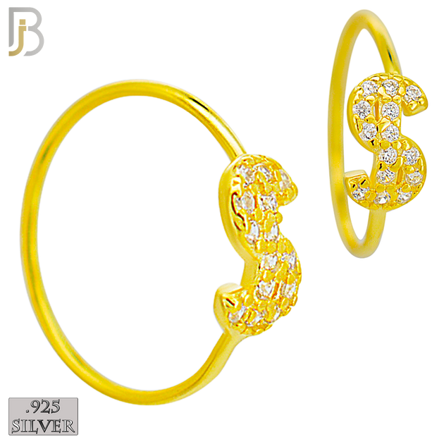 925-CT117-  925 Sterling Silver CZ Letter "S" Hoop with Multi CZ (Pack of 6) image 2