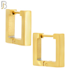 ES174 - 316L Stainless Steel Plain Huggies Square Shape  Clip On image 3