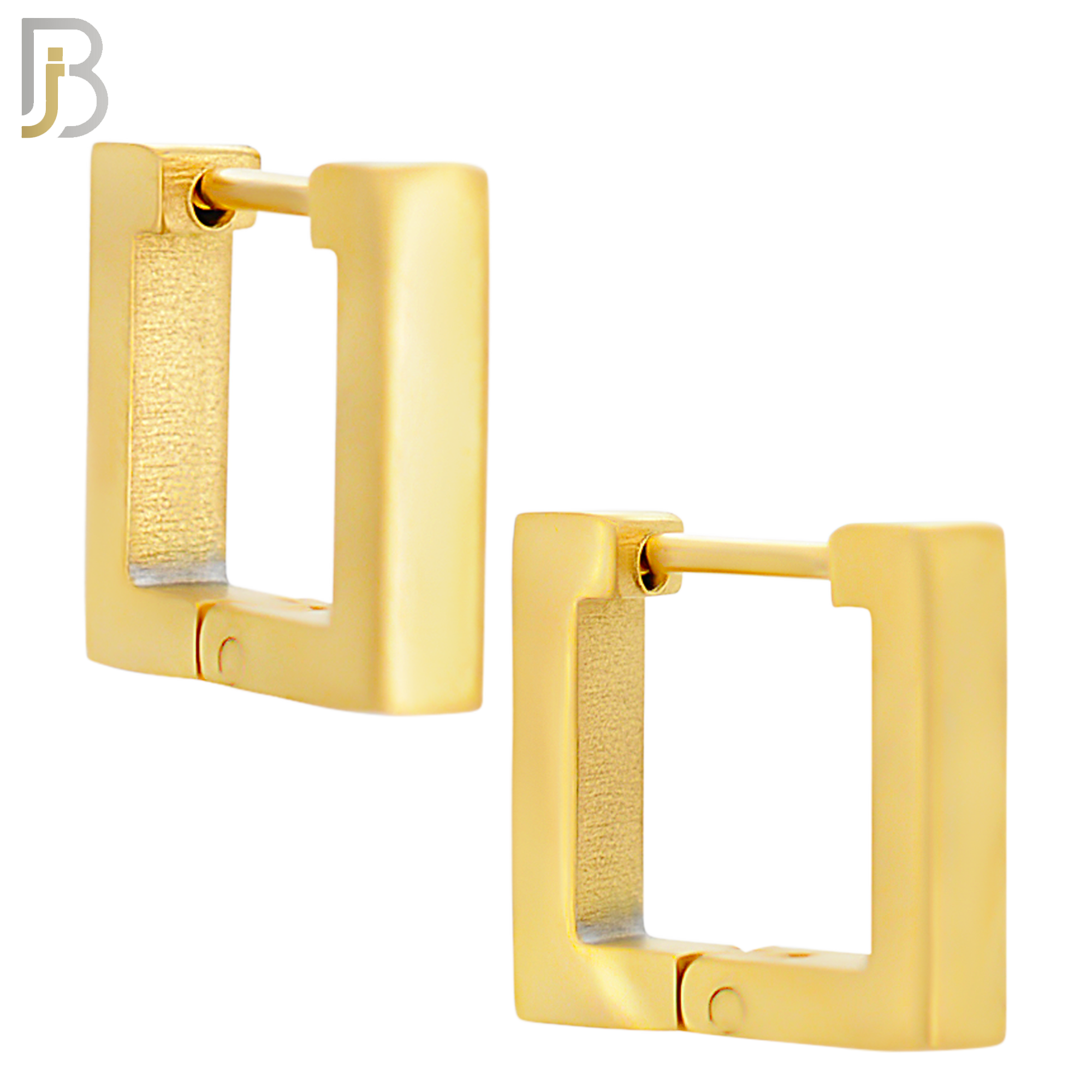 ES174 - 316L Stainless Steel Plain Huggies Square Shape  Clip On image 3