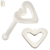 NR37B - 316L Surgical Steel Nose Bone Plain Hollow Heart Design (PACK OF 6) image 1