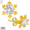 925-ES227 – .925 Sterling Silver Snowflake Design Earring Stud with Zircon image 2