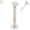 LB17S16 - 16g Thickness 316L Surgical Steel Prong Setting Round Push In  Zircon Labret (PACK OF 6) image 2
