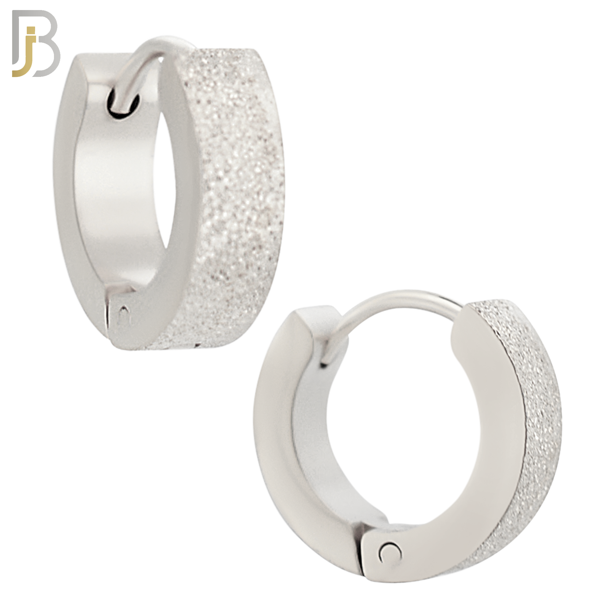 ES86S - 316L Stainless Steel Sandpaper Design Huggies Clip On image 3