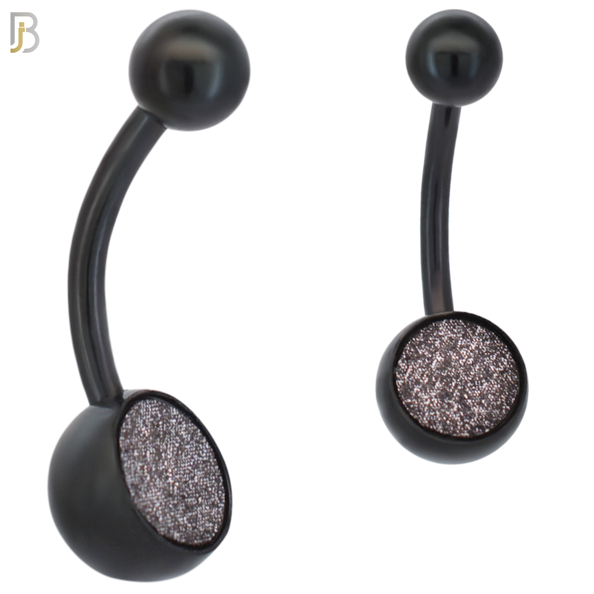 NB02 - 316L Stainless Steel Bezel Sandpaper Plain Banana Belly Navel Ring image 5