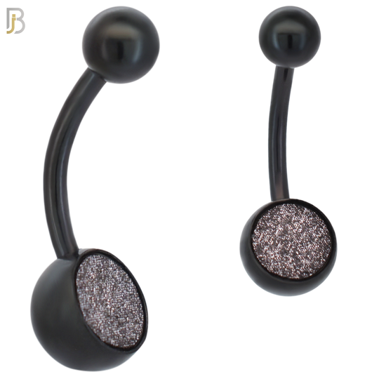 NB02 - 316L Stainless Steel Bezel Sandpaper Plain Banana Belly Navel Ring image 5