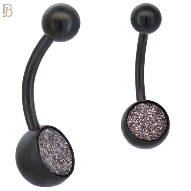 NB02 - 316L Stainless Steel Bezel Sandpaper Plain Banana Belly Navel Ring image 5