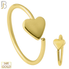 14-CT23 - 14k Solid Gold Heart Design Hoops Piercing Twist to Open image 0
